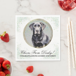Servilleta De Papel Servilletas de boda con foto de perros Black Lab