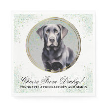Servilletas de boda con foto de perros Black Lab