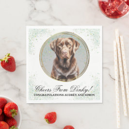 Servilleta De Papel Servilletas de boda con foto de perros Lab Chocola