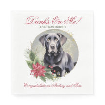 Servilletas de boda con foto de perros Labrador ne