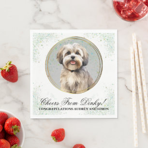 Servilleta De Papel Servilletas de boda con foto de perros Lhasa Apso