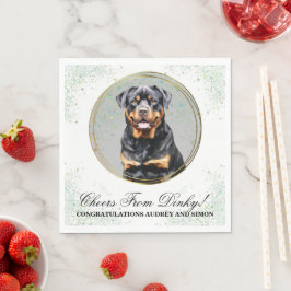 Servilleta De Papel Servilletas de boda con foto de perros Rottweiler