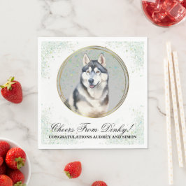Servilleta De Papel Servilletas de boda con foto de perros Siberian Hu