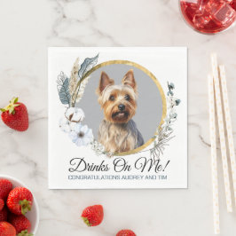 Servilleta De Papel Servilletas de boda con foto de perros Terrier aus