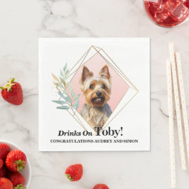 Servilleta De Papel Servilletas de boda con foto de perros Terrier aus