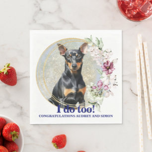 Servilleta De Papel Servilletas de boda con foto de perros Terrier de