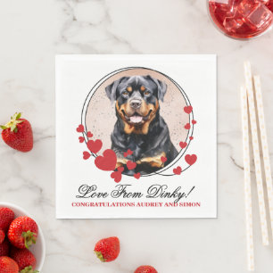 Servilleta De Papel Servilletas de boda con foto de Rottweiler