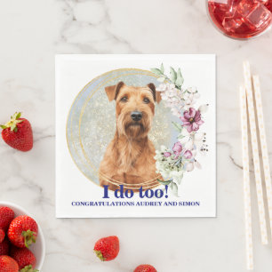 Servilleta De Papel Servilletas de boda con foto de Terrier Irlandés