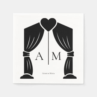 Servilleta De Papel servilletas de boda con iniciales personalizadas e