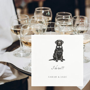 Servilleta De Papel Servilletas de boda con Labrador Retriever negro c