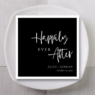 Servilleta De Papel Servilletas de boda con letra elegante Felices par