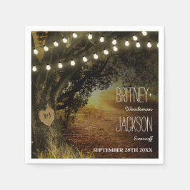 Servilleta De Papel Servilletas de boda con luces de cadena de otoño e