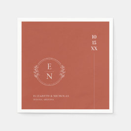Servilleta De Papel Servilletas de boda con monograma Minimal Modernas