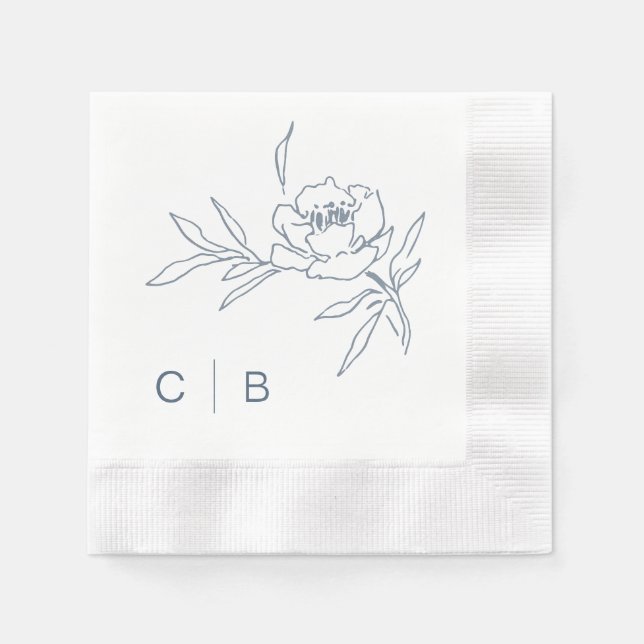 Servilleta De Papel Servilletas de boda con monograma simples (Anverso)