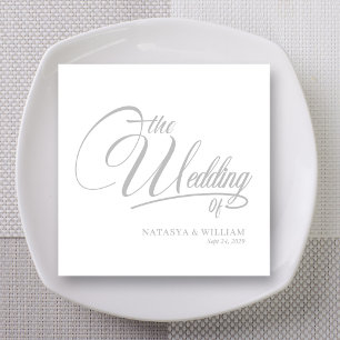 Servilleta De Papel Servilletas de boda con nombres en letra elegante