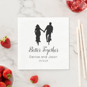 Servilleta De Papel Servilletas de boda con tema de bicicleta Juntos M