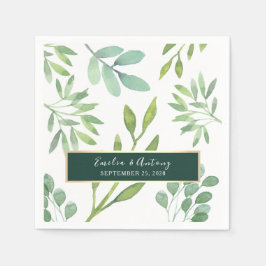 Servilleta De Papel Servilletas de boda con vegetación neutral