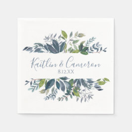 Servilleta De Papel Servilletas de boda con vegetación | Tipografía (A