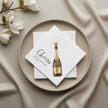 Servilletas de boda de champán personalizadas eleg