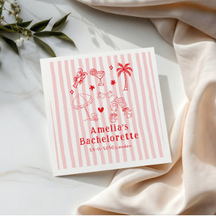 Servilleta De Papel Servilletas de boda de cócteles de playa dibujados