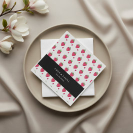 Servilleta De Papel Servilletas de boda de fresa rosa caprichosas
