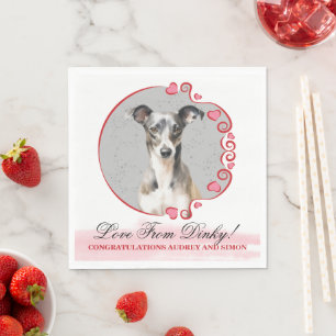 Servilleta De Papel Servilletas de boda de galgo italiano con foto de 