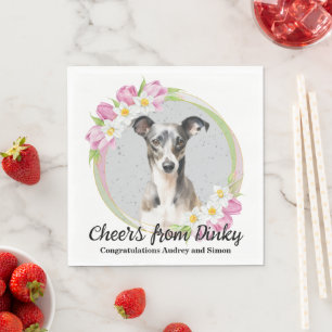 Servilleta De Papel Servilletas de boda de galgo italiano con foto de 