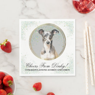 Servilleta De Papel Servilletas de boda de galgo italiano con foto de