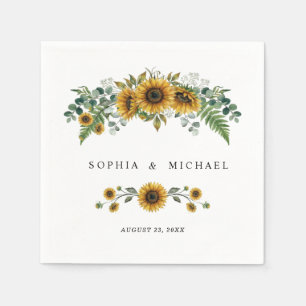 Servilleta De Papel Servilletas de boda de Girasol Rústico