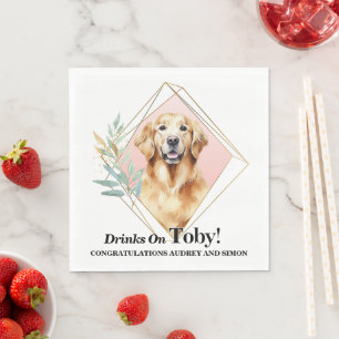 Servilleta De Papel Servilletas de boda de Golden Retriever con foto d