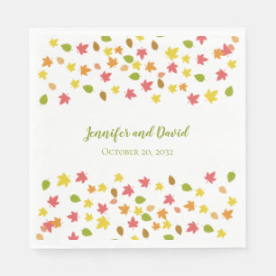 Servilleta De Papel Servilletas de boda de hojas de otoño 