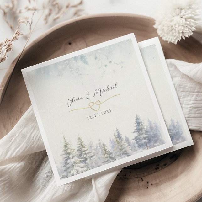 Servilleta De Papel Servilletas de Boda de Invierno Bosque Rústico (Subido por el creador)