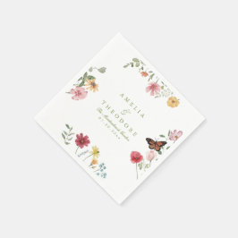 Servilleta De Papel Servilletas de boda de jardín de flores silvestres