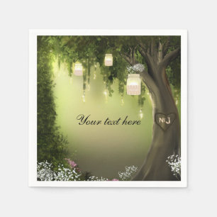 Servilleta De Papel Servilletas de boda de jardín del bosque encantado