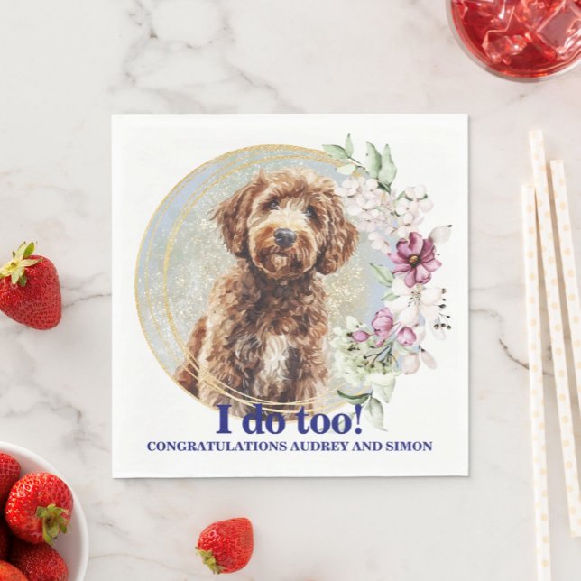Servilleta De Papel Servilletas de boda de Labradoodle con foto de per (Subido por el creador)