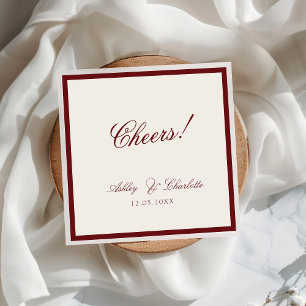 Servilleta De Papel Servilletas de boda de lujo rojas y dinero antiguo