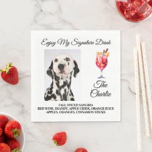 Servilleta De Papel Servilletas de boda de mascota con bebida Signatur