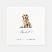 Servilletas de boda de mascota personalizadas con 