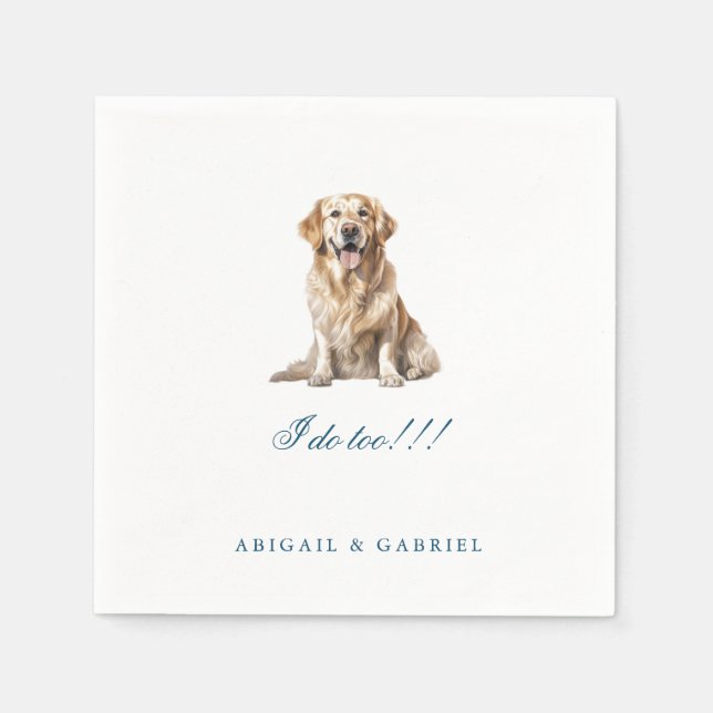 Servilleta De Papel Servilletas de boda de mascota personalizadas con  (Anverso)