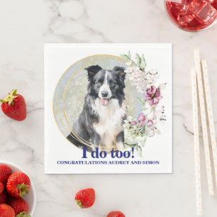 Servilleta De Papel Servilletas de boda de mascotas Border Collie con
