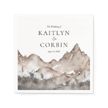 Servilletas de boda de montaña de tono neutral