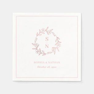 Servilleta De Papel Servilletas de boda de oro rosa y blanco
