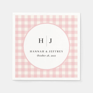 Servilleta De Papel Servilletas de boda de Pastel Gingham