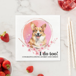 Servilleta De Papel Servilletas de boda de Pembroke Welsh Corgi con fo