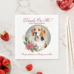 Servilleta De Papel Servilletas de boda de perro Beagle con foto de pe