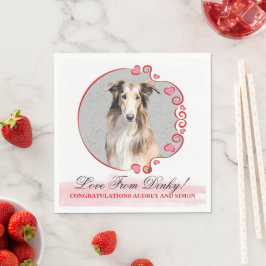 Servilleta De Papel Servilletas de boda de perro Borzoi con foto de pe