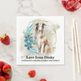 Servilleta De Papel Servilletas de boda de perro Borzoi con foto de pe