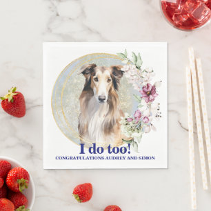 Servilleta De Papel Servilletas de boda de perro Borzoi con foto de pe