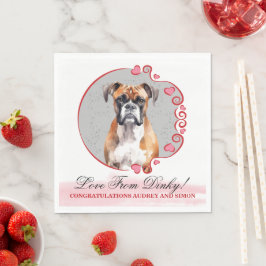 Servilleta De Papel Servilletas de boda de perro boxer con foto