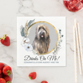 Servilleta De Papel Servilletas de boda de perro Briard con foto